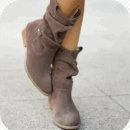 Suede Slouchy Ankle Boots