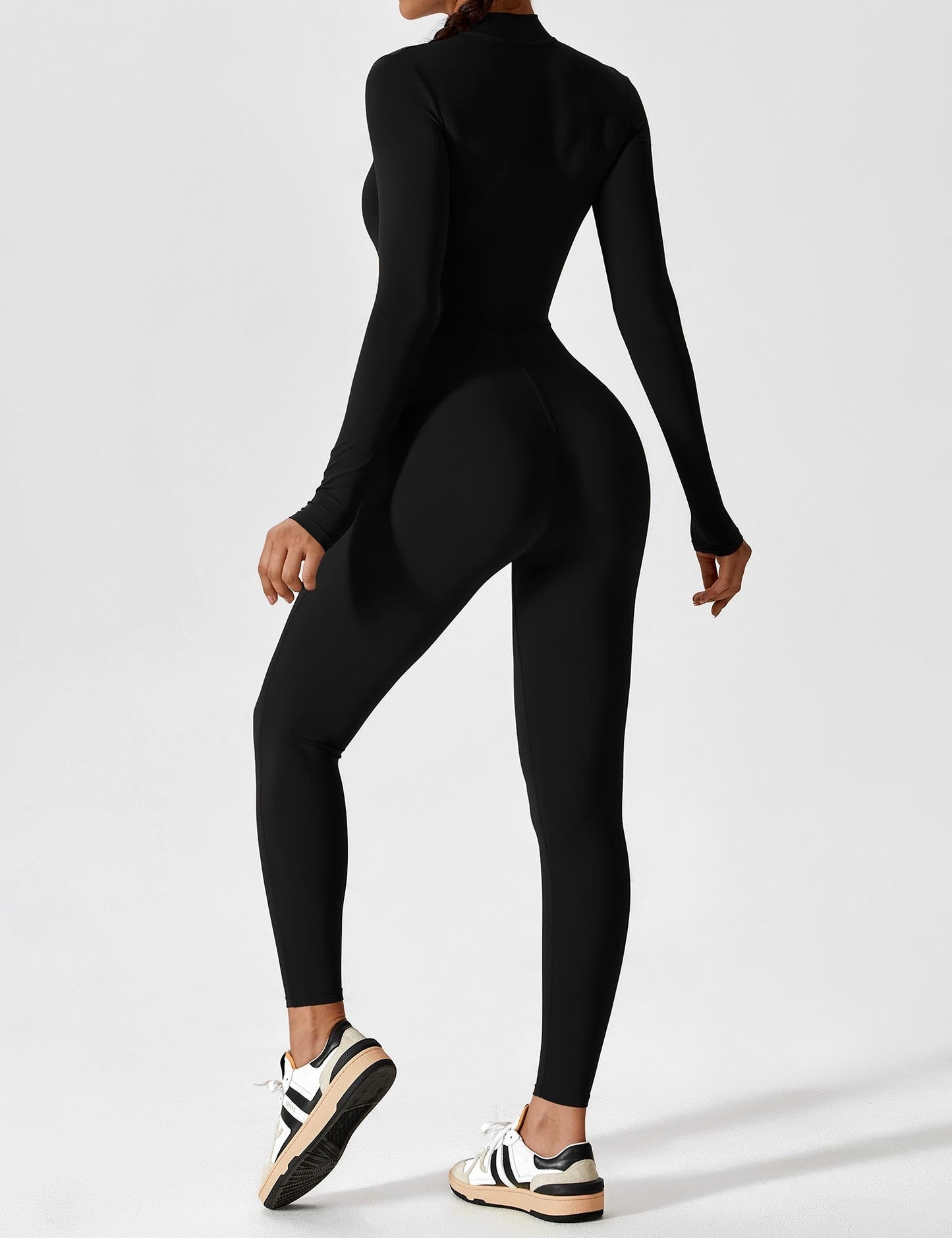 Belezza | Long Sleeve Short Sleeve Zipper Jumpsuit