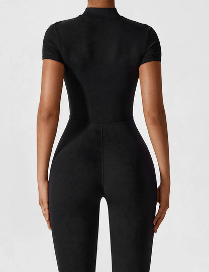 Belezza | Long Sleeve Short Sleeve Zipper Jumpsuit